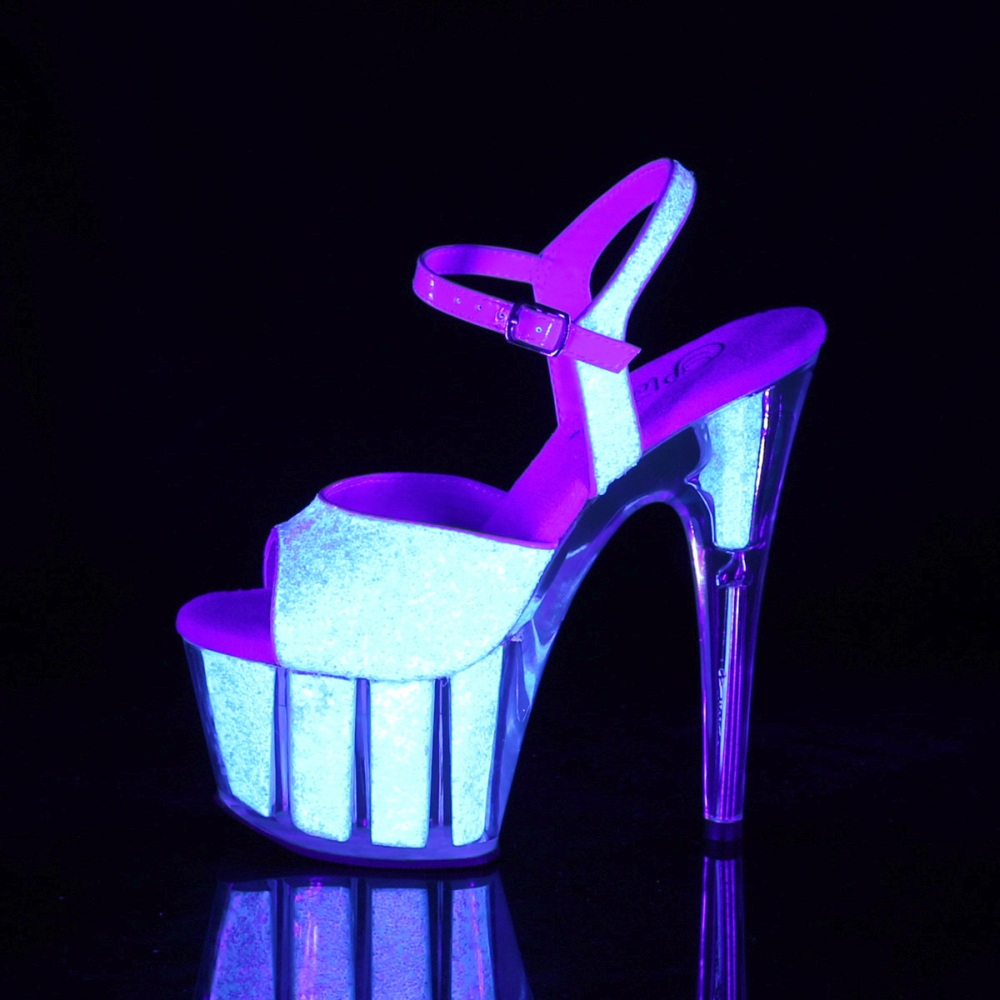 Pleaser - ADORE710UVG Sandale à bride à la cheville, Pole dance chaussures - Chaussures de pole dance - Blanc Product image